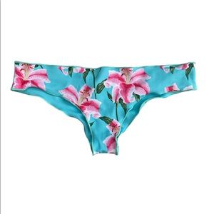 Kaimana Beachwear Teal Floral Bikini Bottom